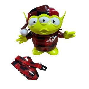 Disney Parks Popcorn Bucket Toy Story Green Alien Holiday Christmas Plaid